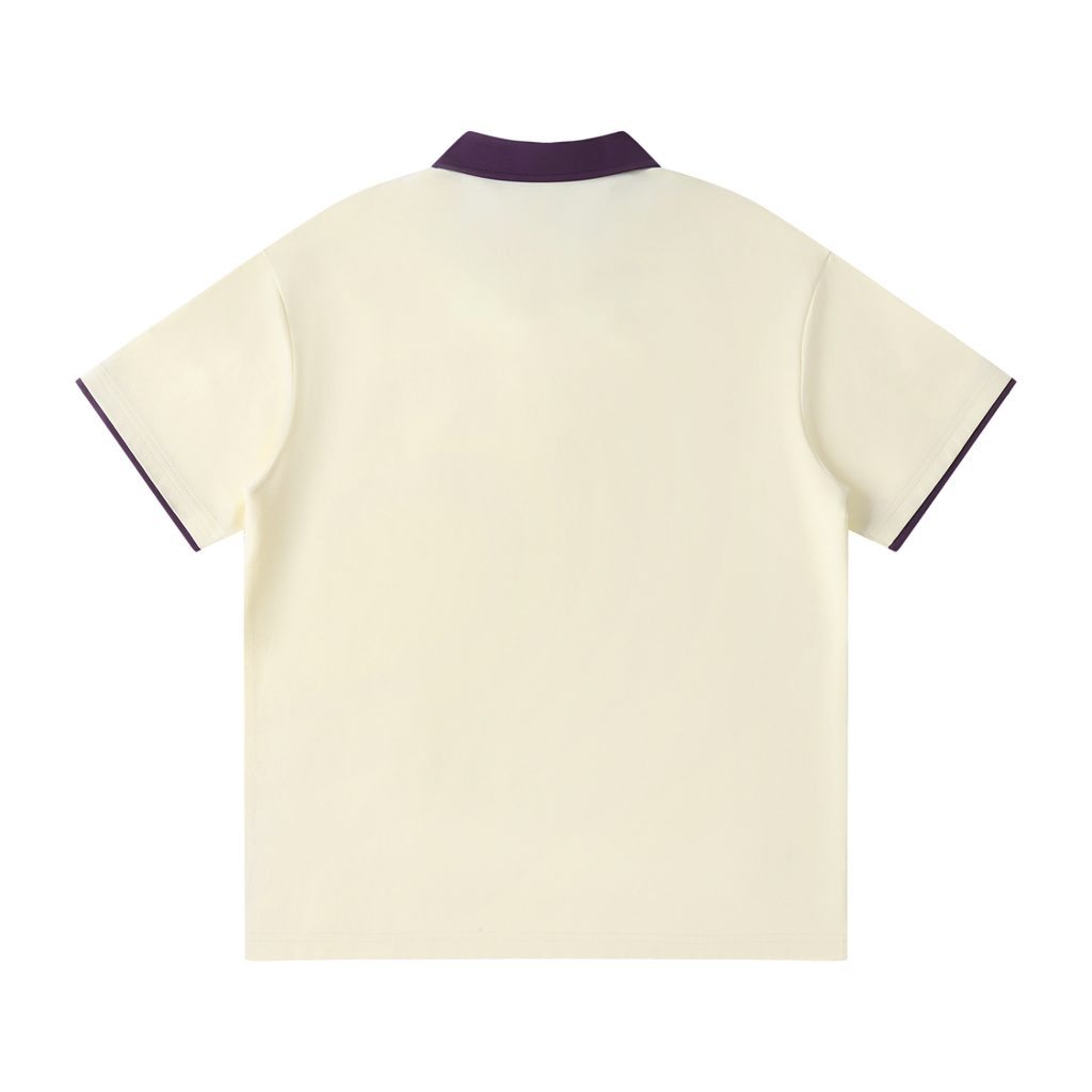 Contrast Collar Raglan Polo Shirt — White | BlkWidow