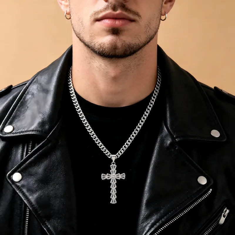The Sovereign Cross – Men’s Cuban Chain Necklace