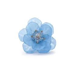 14K Gold Plated Flower Acrylic Open Ring