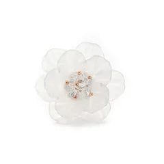 14K Gold Plated Flower Acrylic Open Ring