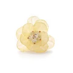 14K Gold Plated Flower Acrylic Open Ring