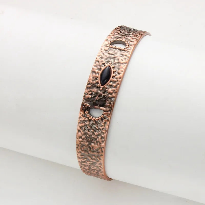 Bracelet énergétique en cuivre avec onyx noir