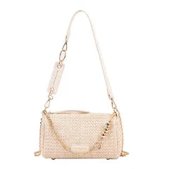 Chain Crossbody Bag - beige product shot