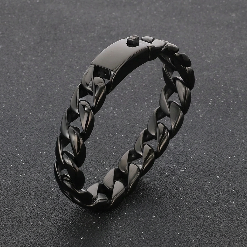 Black bracelet, support removed