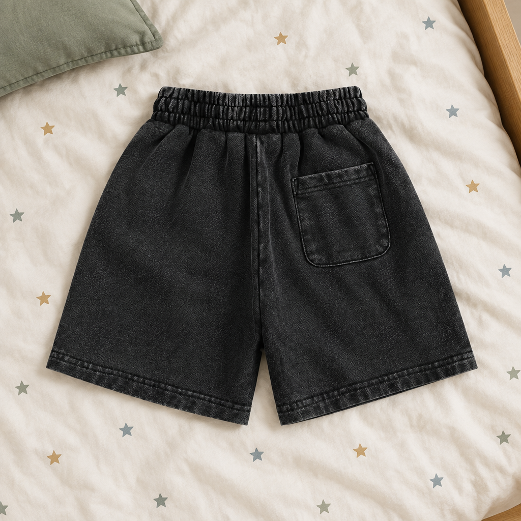 Black kids’ shorts back on star bedding