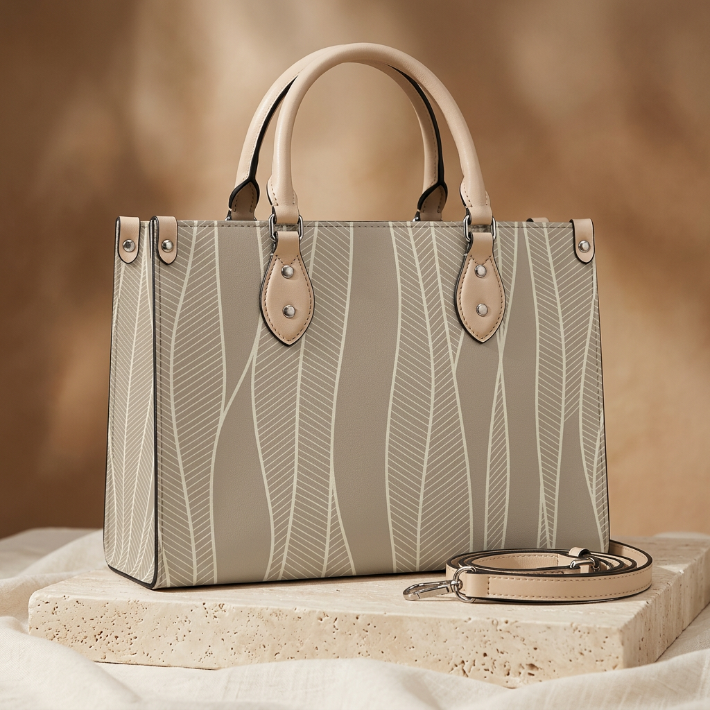 BlkWidow botanical handbag in a warm editorial promotional setting