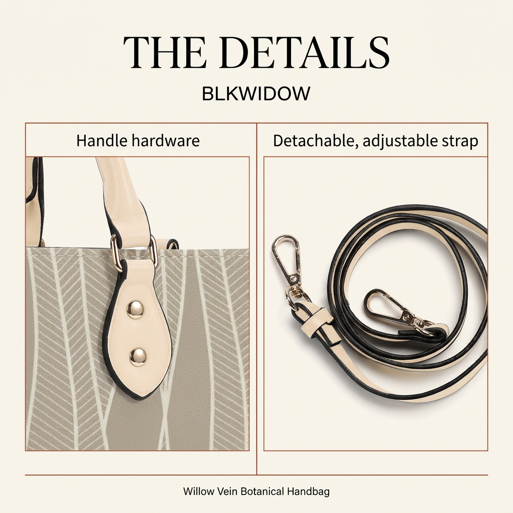 BlkWidow handbag hardware and adjustable strap details