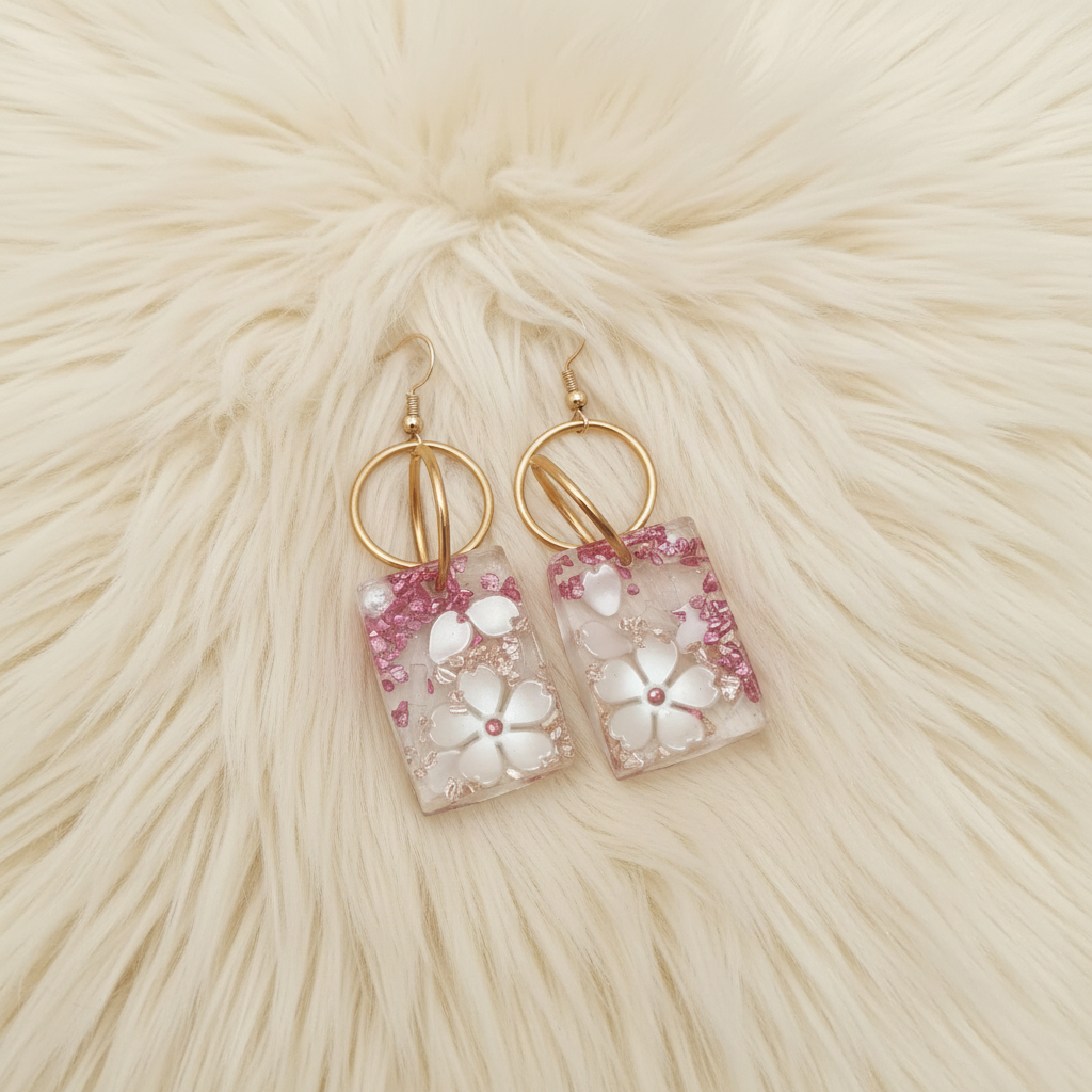 Blossom Earrings on Fur