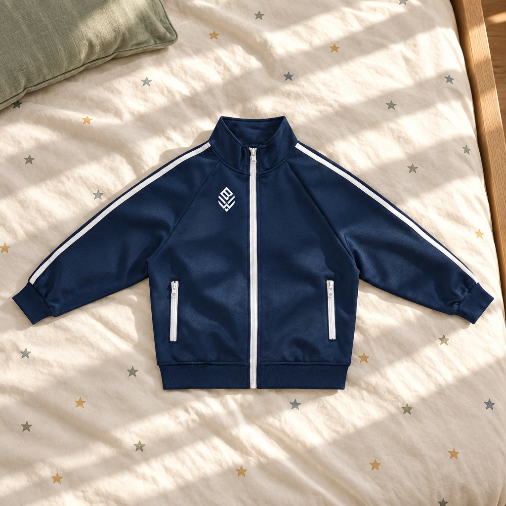 Blue kids coach jacket front