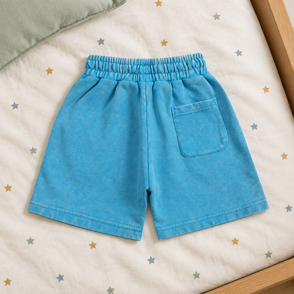 Blue shorts back on star bedding