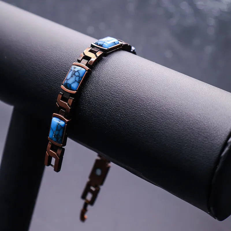 Copper Strike Bracelet - Blue Stone Edition
