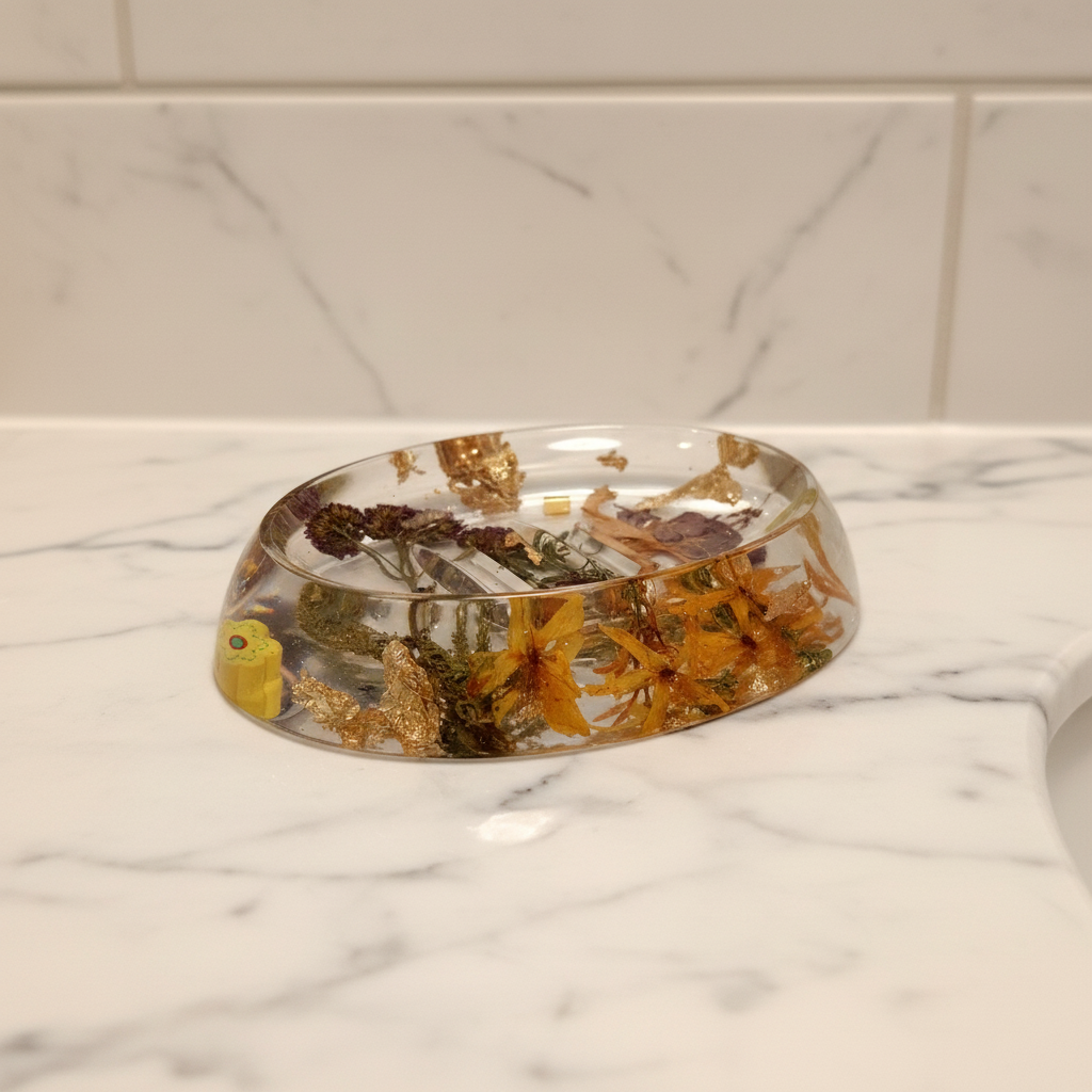 Botanical Resin Tray - Luxury Bathroom