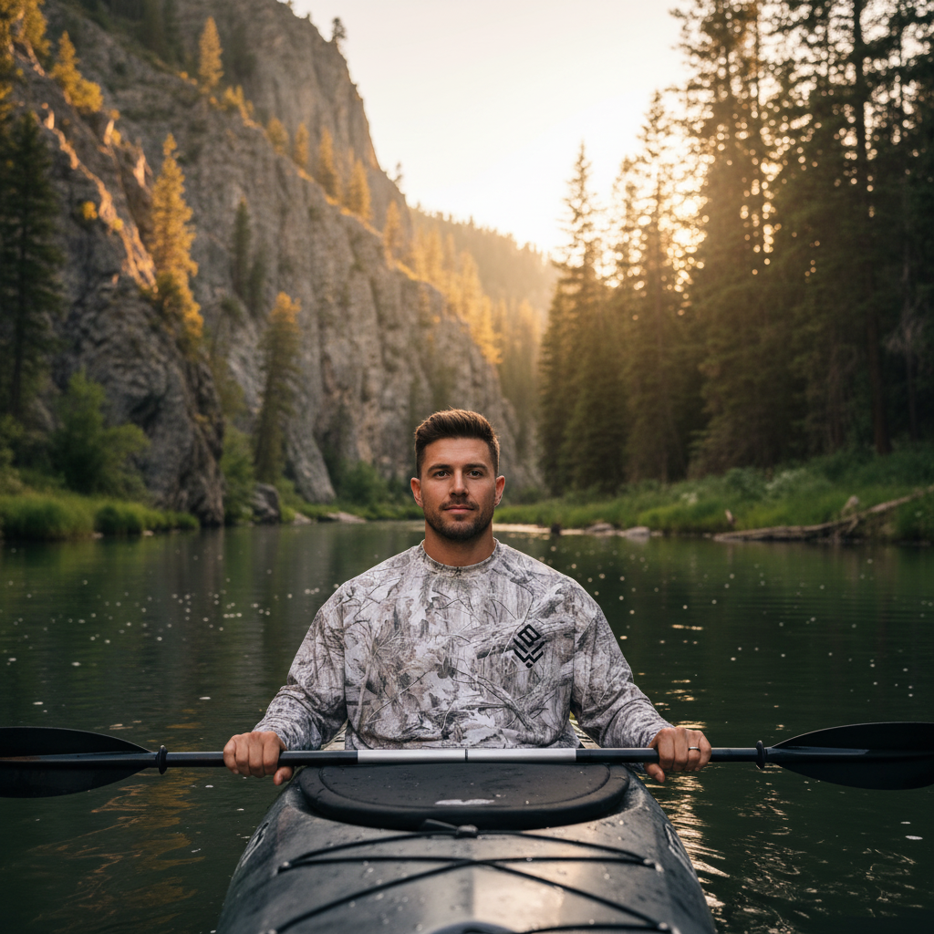 Camo Kayaking Shot