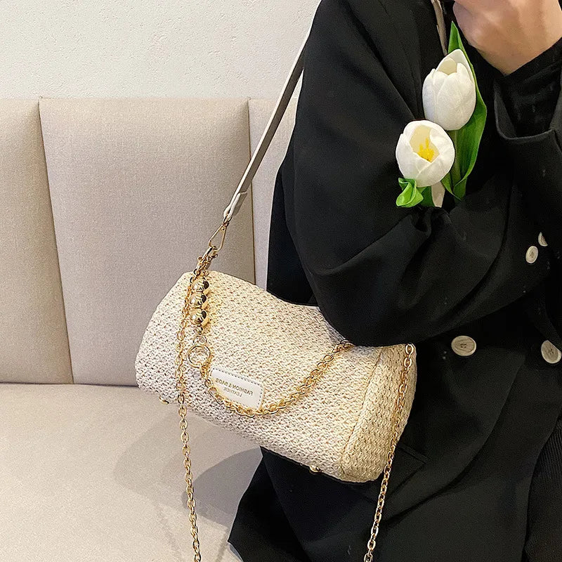Chain Crossbody Bag - model side view