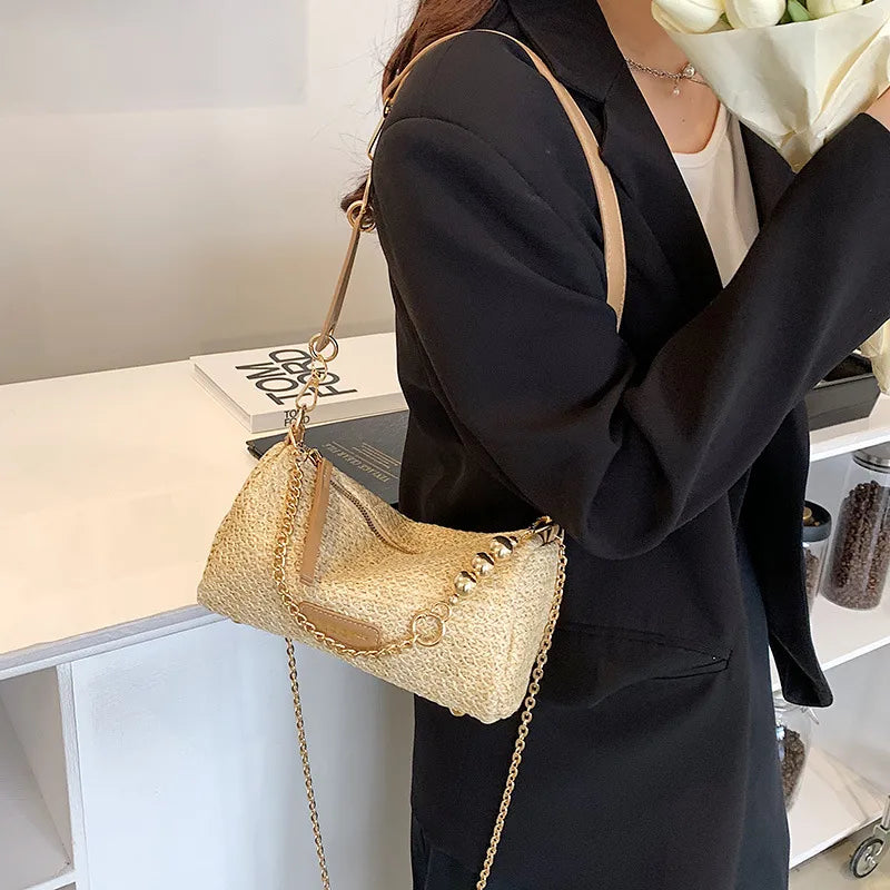 Chain Crossbody Bag - model wearing over shoulder