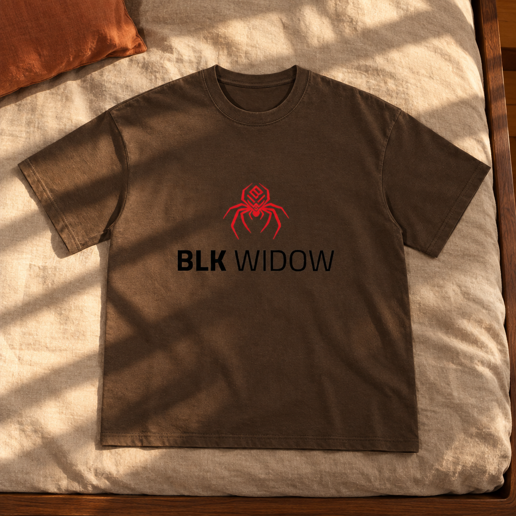 Chocolate brown T-shirt front in sunlight
