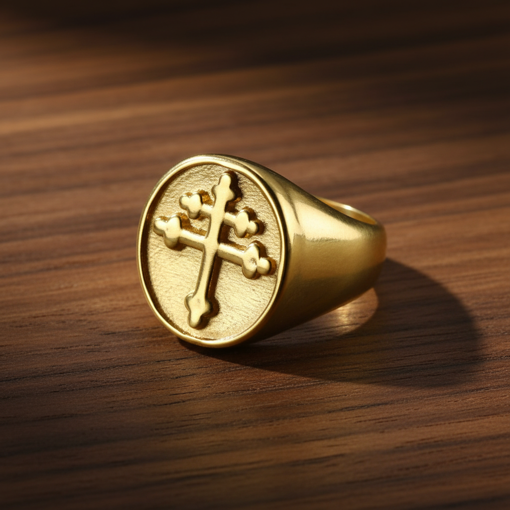 Cross Ring - Dark Walnut