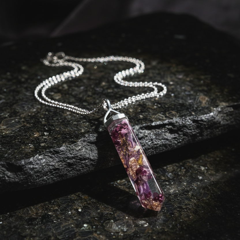 Crystal Pendant on Black Granite