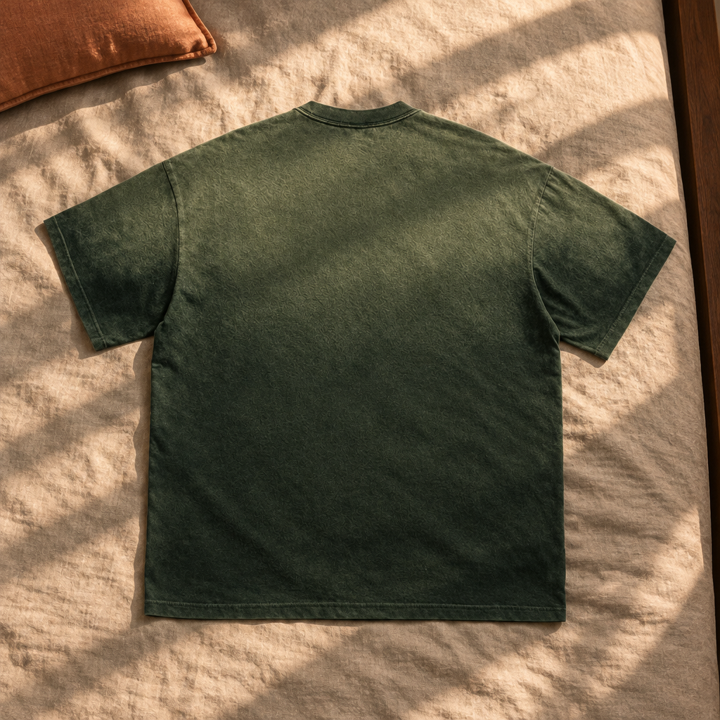 Dark olive gradient T-shirt back