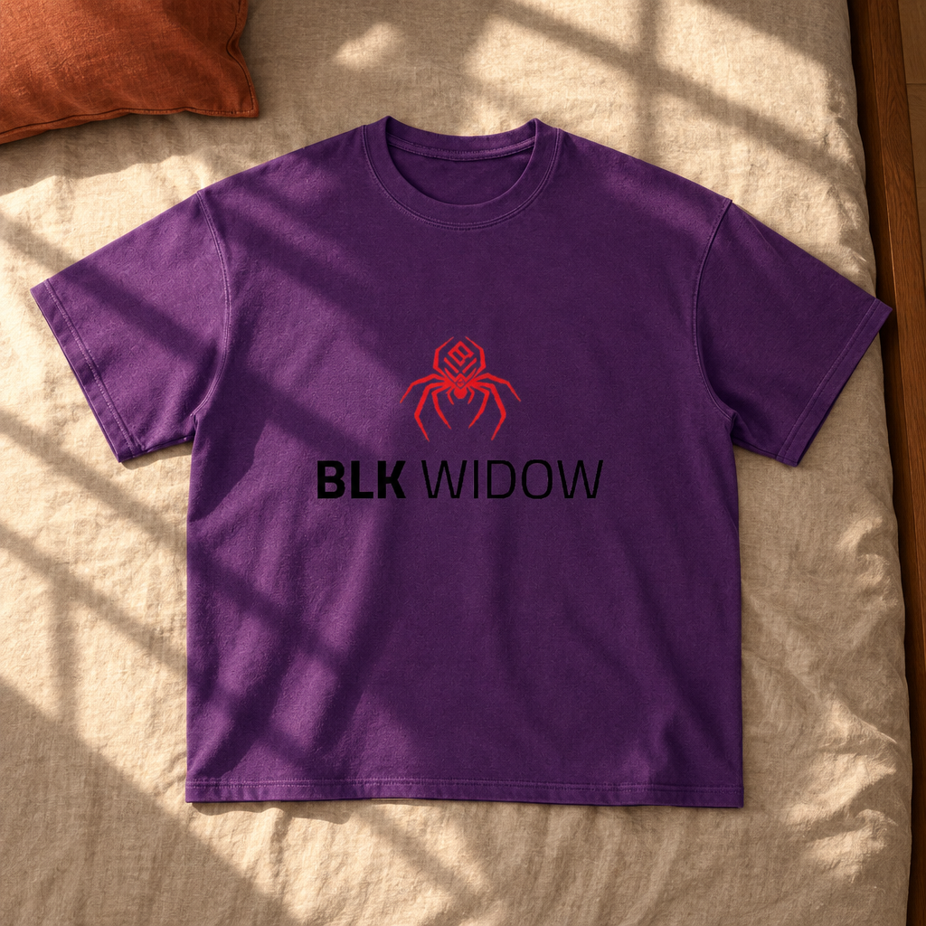 Deep purple T-shirt front in sunlight