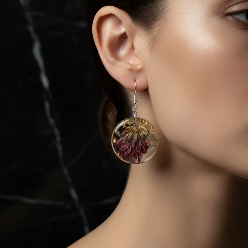 Delightful Bees Earrings - Model Shot
