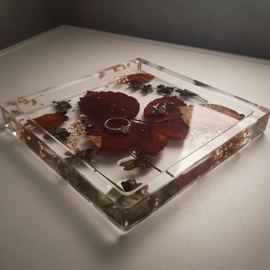 Elegant Brown Resin Tray - Retouched