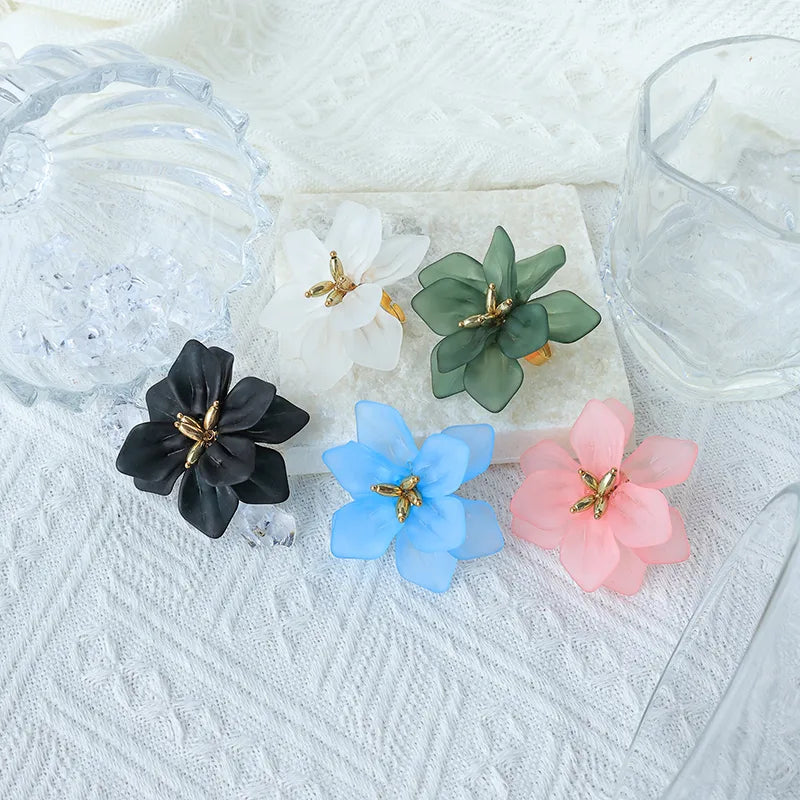 Pink Blossom Oversized Floral Ring | Gold Bee Detail