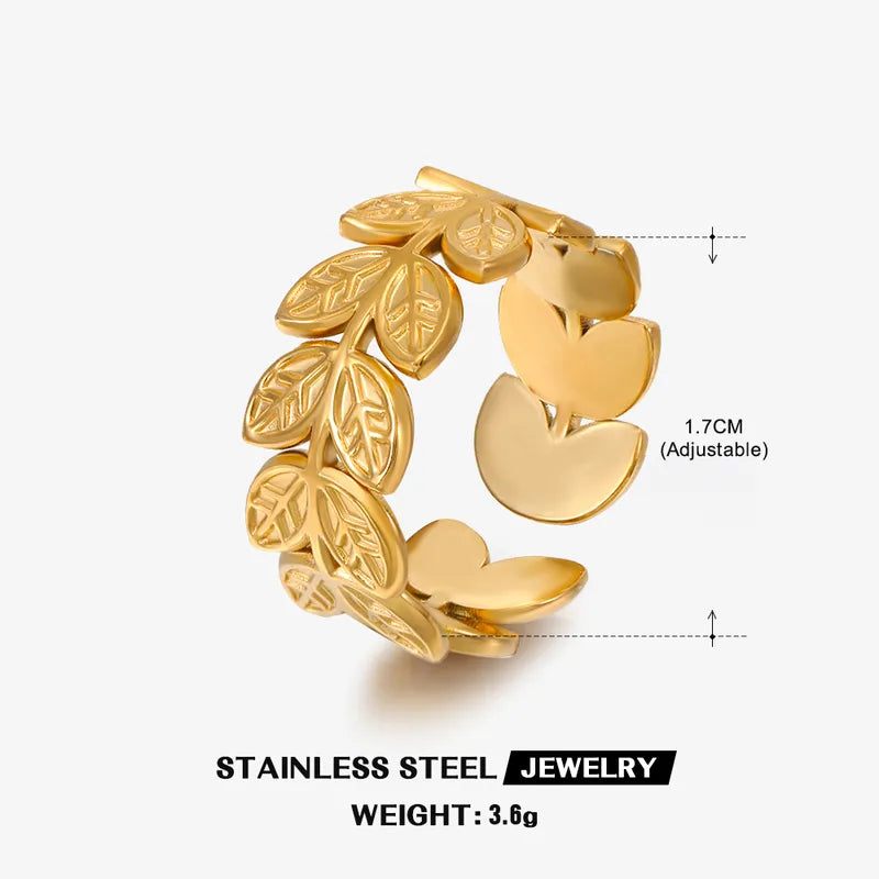Leaf Wrapped Adjustable Ring