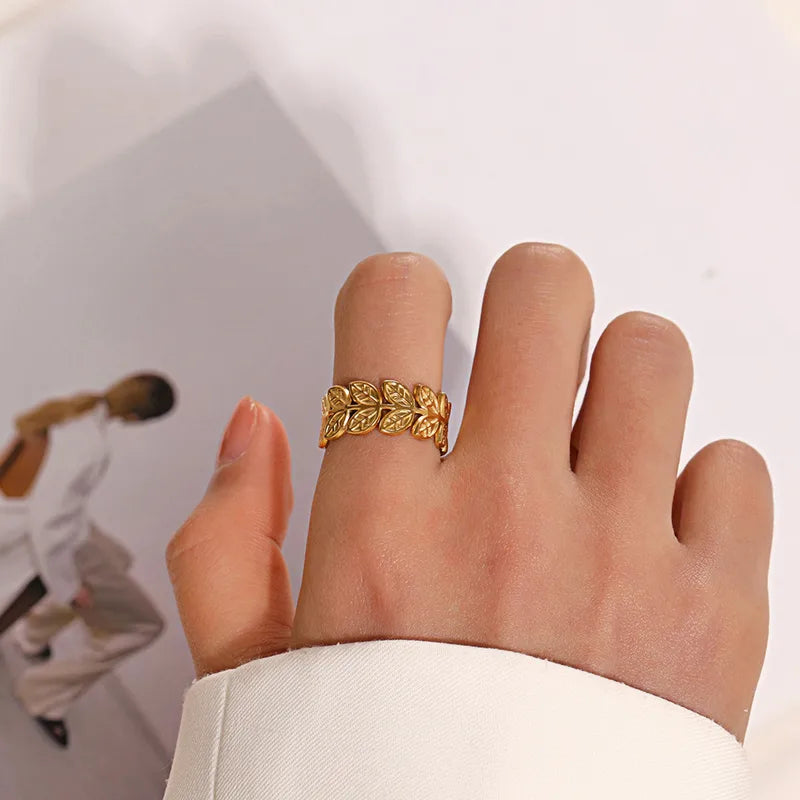 Leaf Wrapped Adjustable Ring
