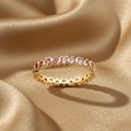 Gradient Heart Ring - Tan Silk v2