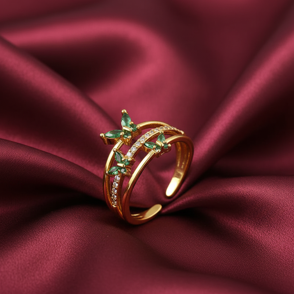 Green Butterfly - Burgundy Silk