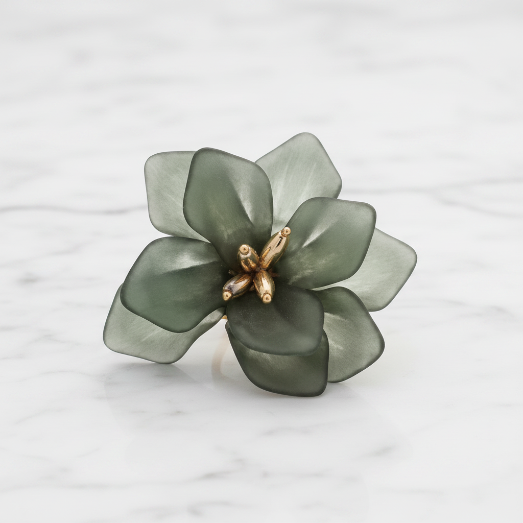 Green Floral Ring — no bee