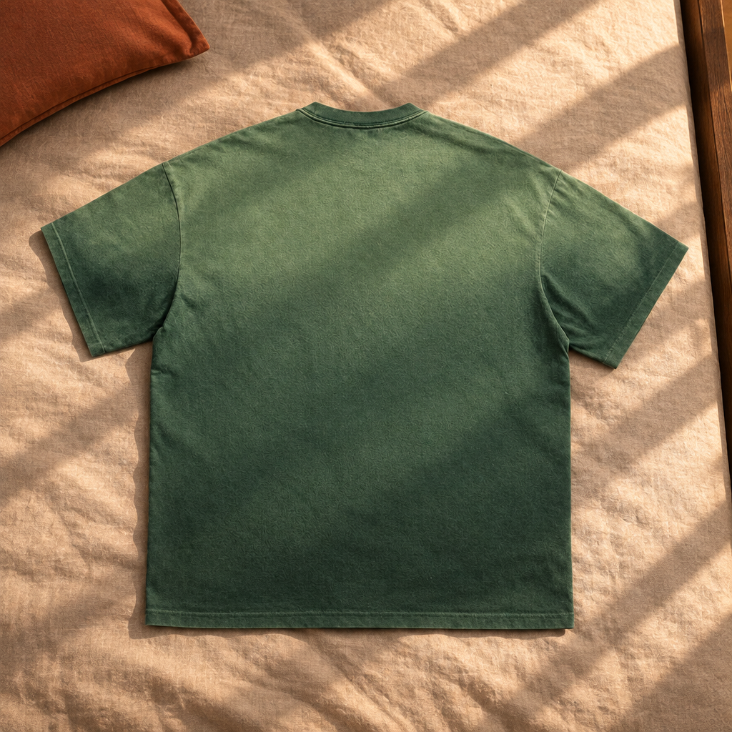 Green gradient T-shirt back