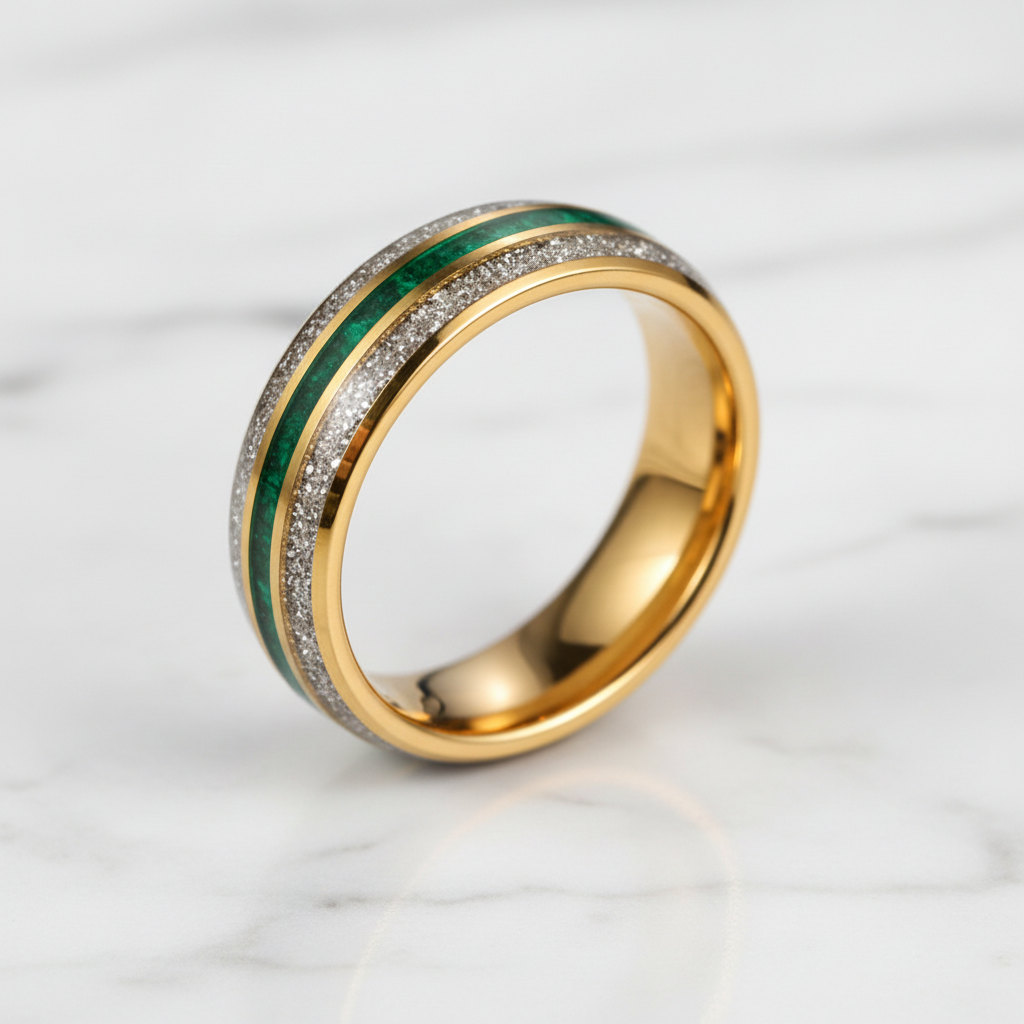 Green Ring — White Marble