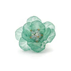 14K Gold Plated Flower Acrylic Open Ring