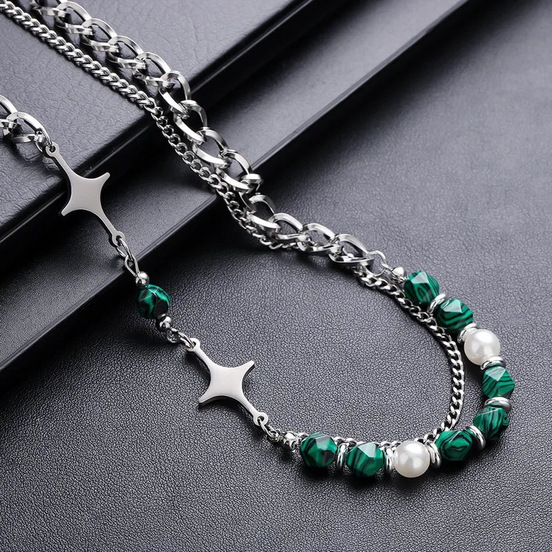 Green Captivating Silver Chain