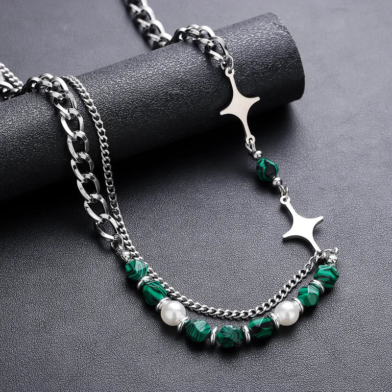 Green Captivating Silver Chain