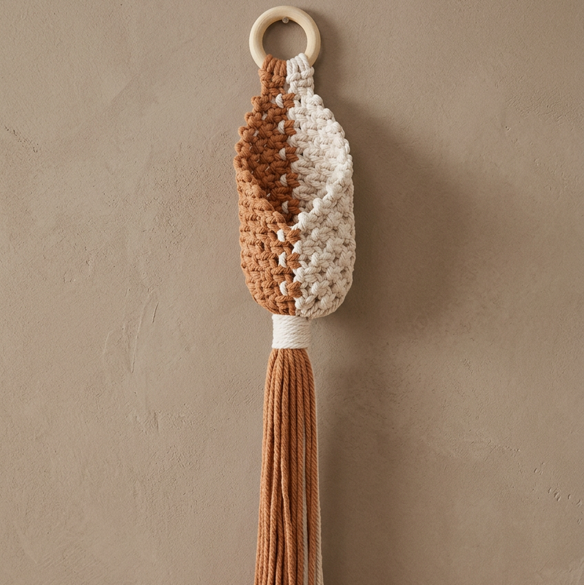 Grey and cream hanging pocket