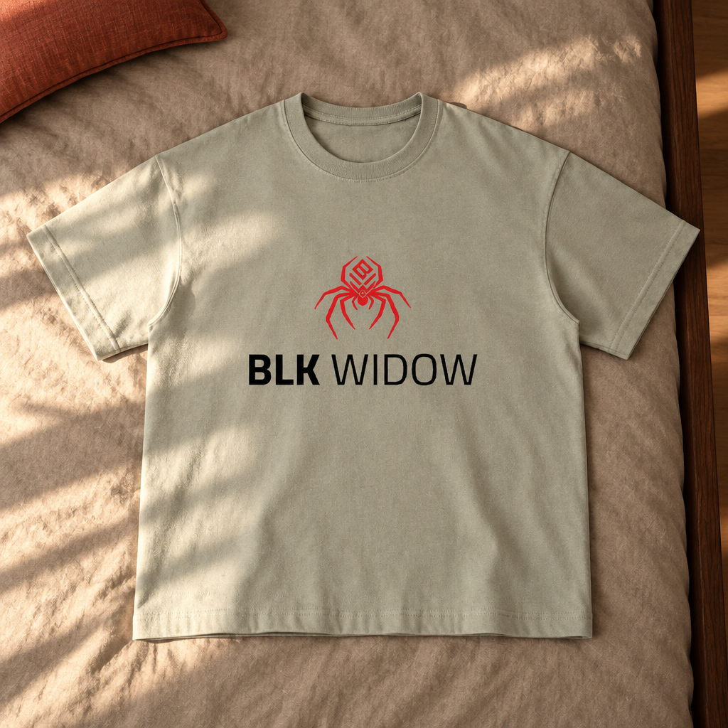 Grey-khaki T-shirt front in sunlight