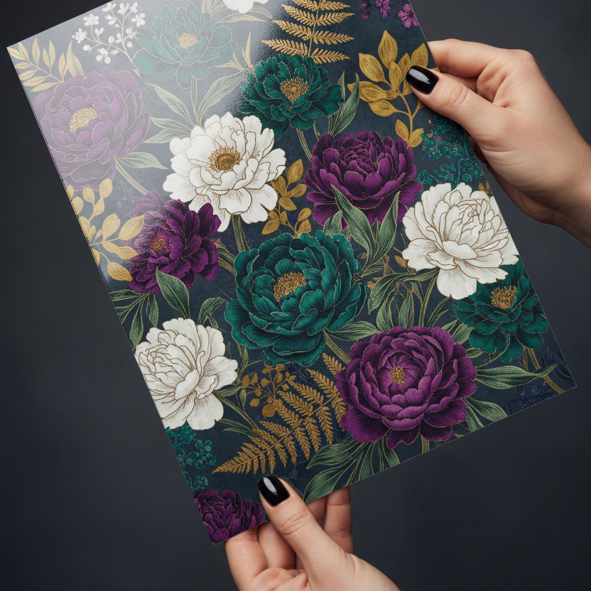 Hand holding laminated print