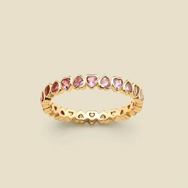 Gradient Heart Ring – 18K Gold Plated Sterling Silver
