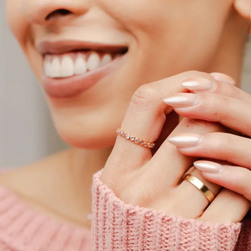 Gradient Heart Ring – 18K Gold Plated Sterling Silver