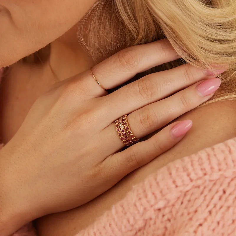 Gradient Heart Ring – 18K Gold Plated Sterling Silver