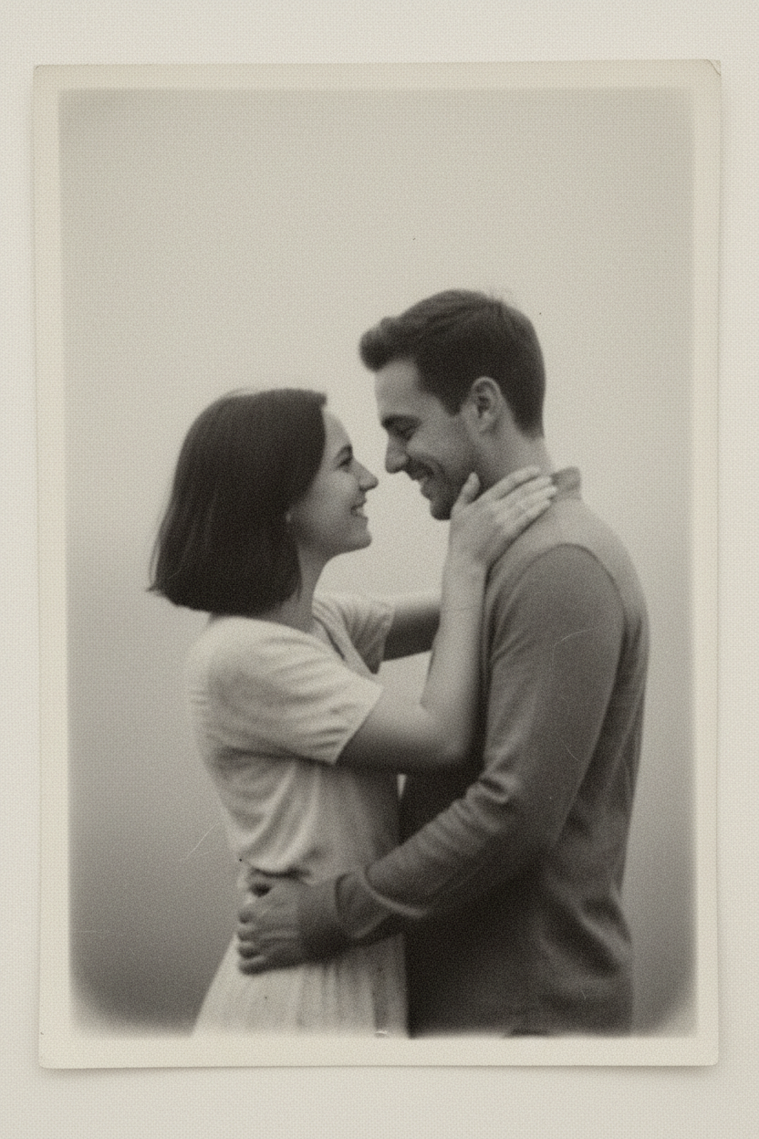 Photo Memories Print - black and white couple