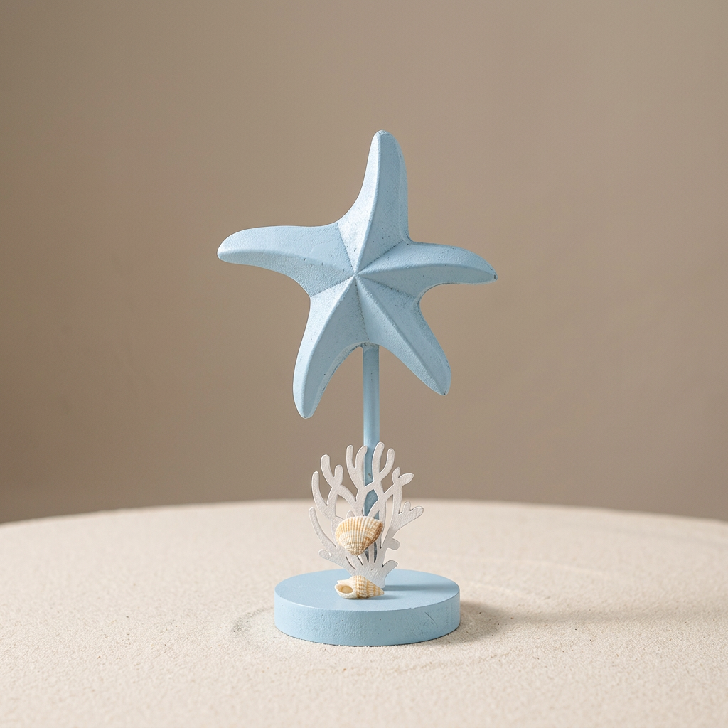 Individual pale blue starfish ornament