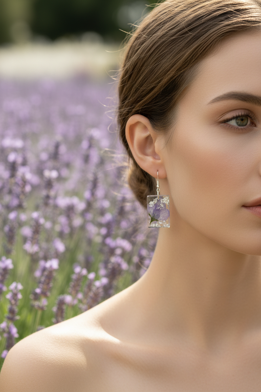 Lavender Silk Earrings - Lifestyle