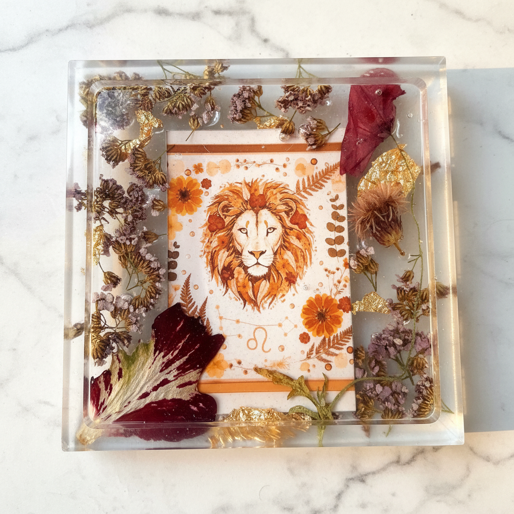 Leo Resin Tray - Marble Background