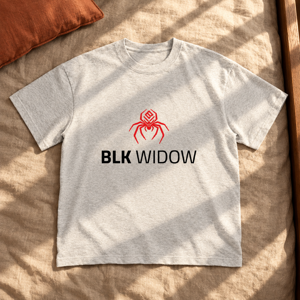Light heather grey T-shirt front in sunlight