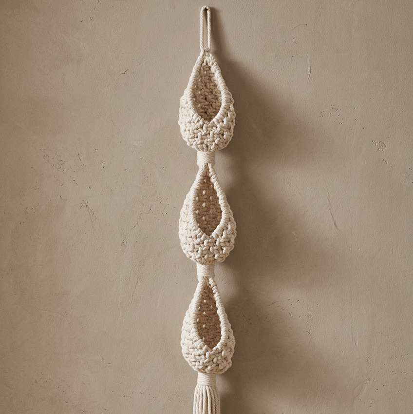 Long cream hanging pocket