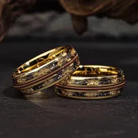 Men's Meteorite Dust Ring — Electroplated Gold Stainless Steel